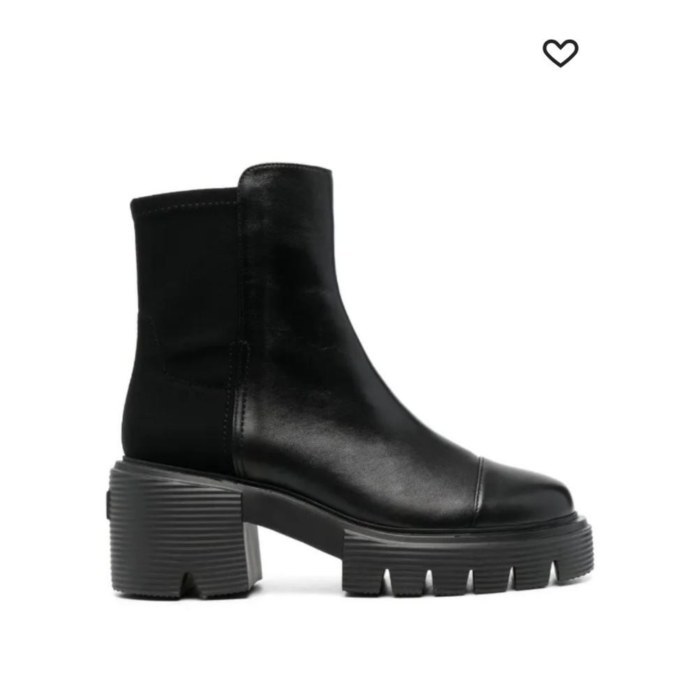 Stuart Weitzman 5050 Soho 70mm Leather Booties Black, 10 - New